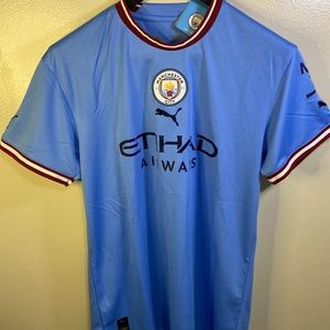 Manchester City FC 2022/2023 Home Soccer Jersey Size Large